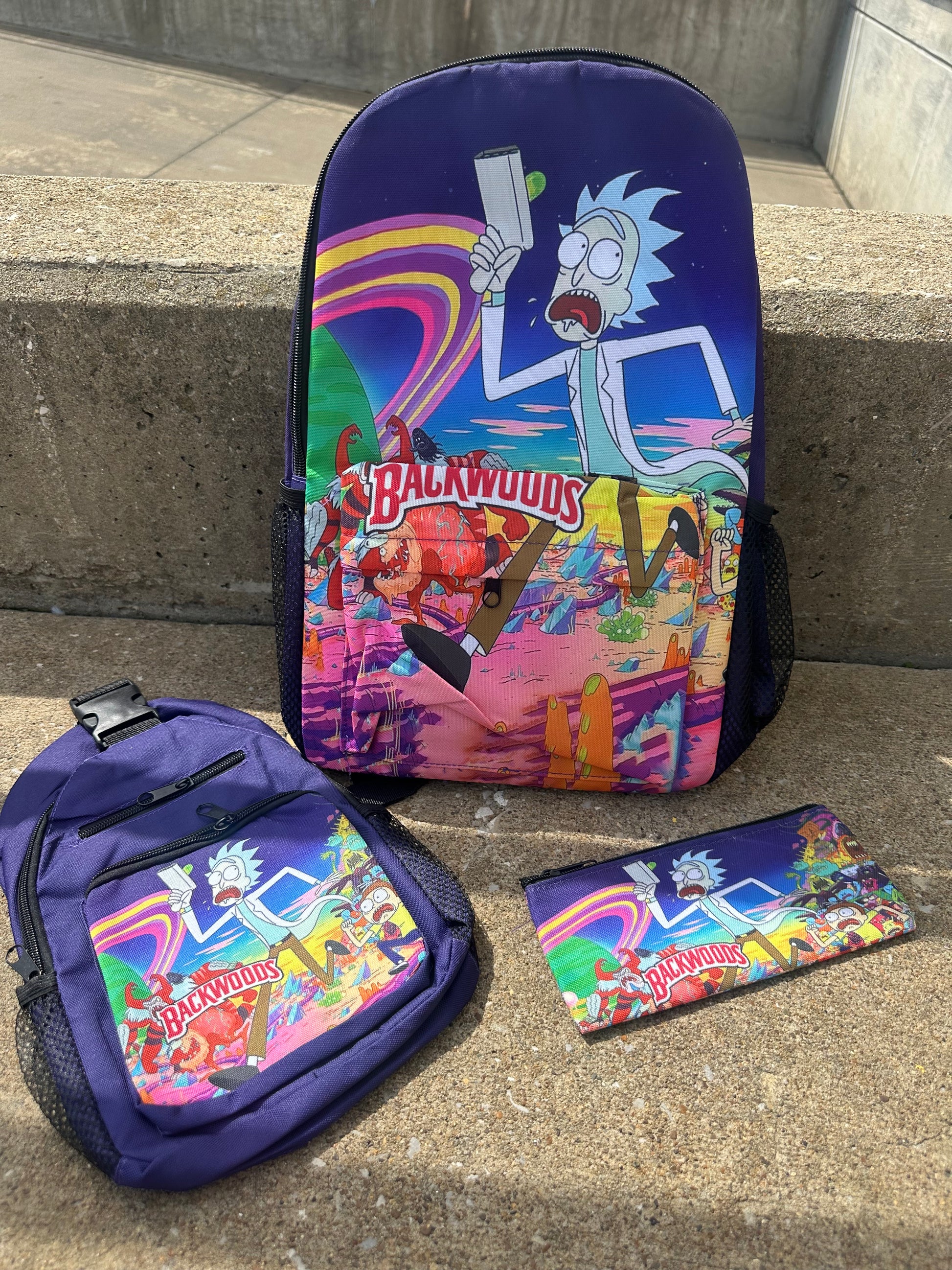 Rick and Morty Backpack Set (3 Piece)