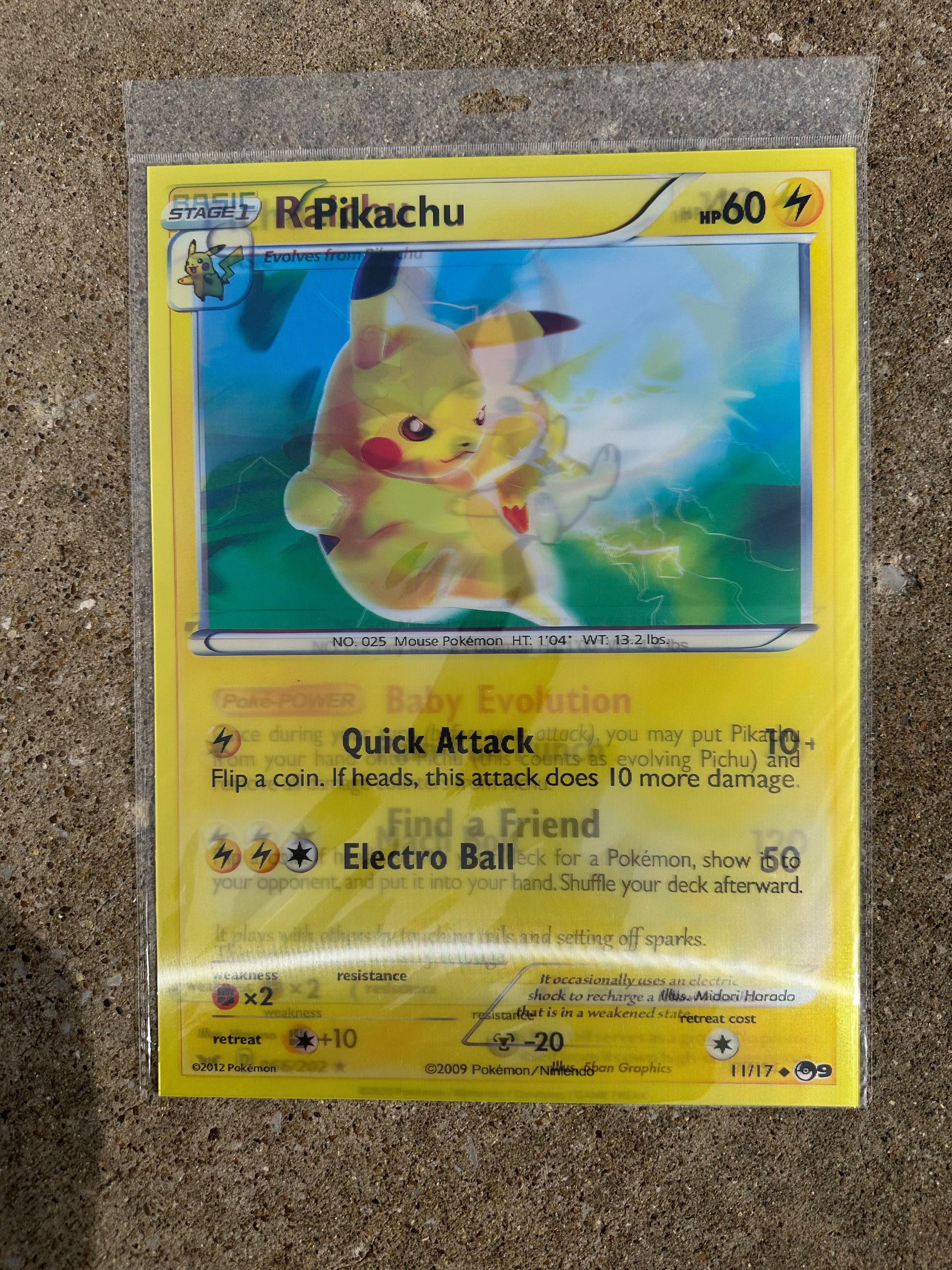 Pikachu Card 3D Holographic Poster