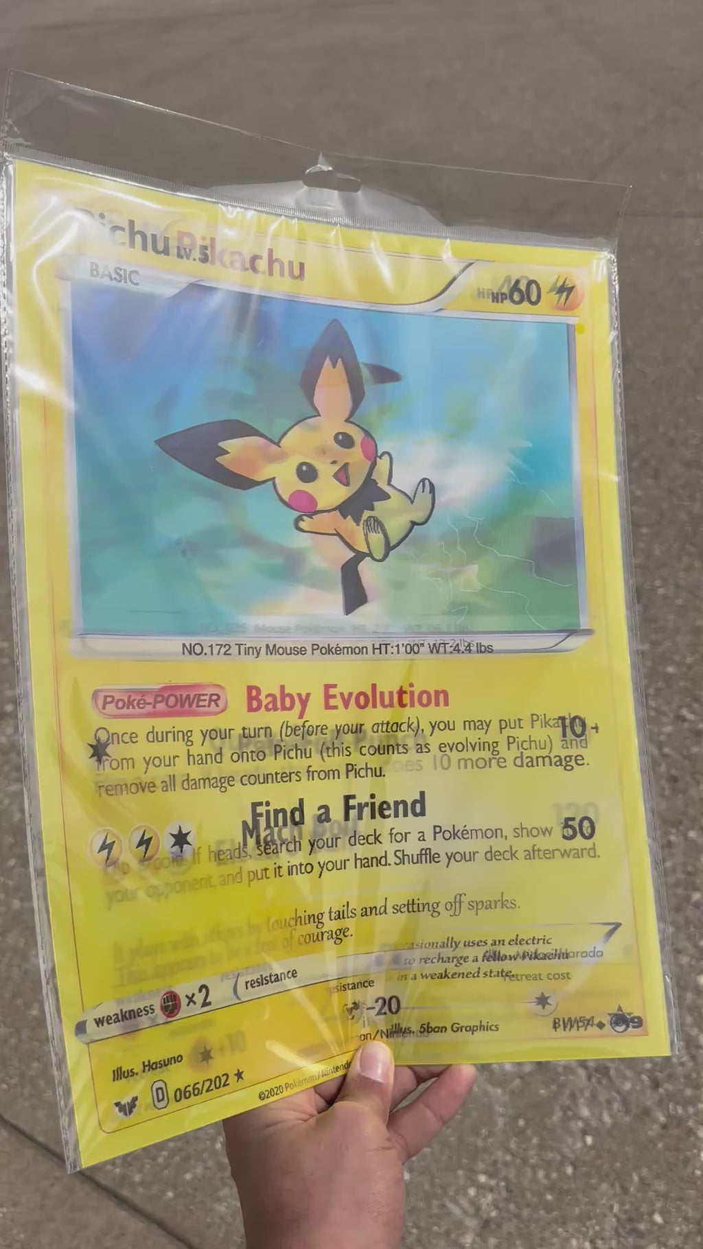 Pikachu Card 3D Holographic Poster