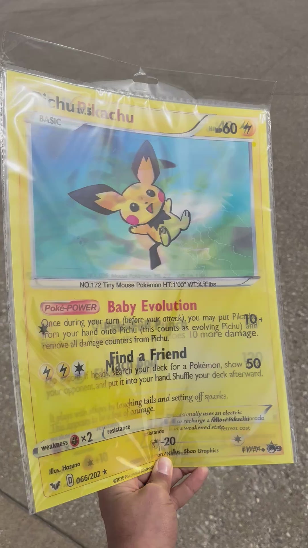 Pikachu Card 3D Holographic Poster
